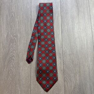 Vintage‎ 1990's Christian Dior Red Paisley Pattern Silk Neck Tie USA Made Rare!
